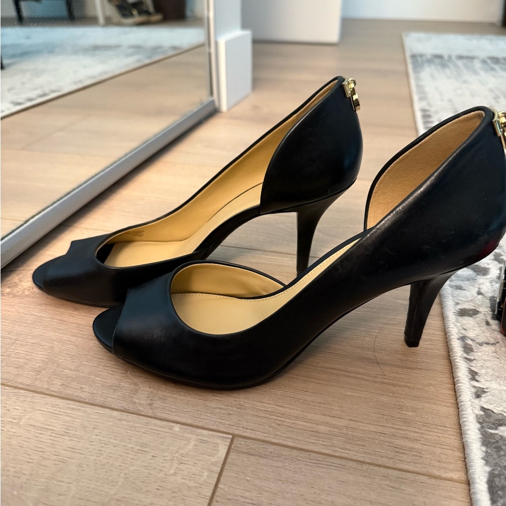 Michael by Michael Kors Elegant Black Peep-Toe Heels